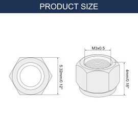 sourcing map 150Pcs M3x0.5 Nylon Insert Hex Lock Nut, 304 Stainless Steel Self-Locking Nylon Insert Stop Nut for Industrial Construction Fasteners, Silver&Blue