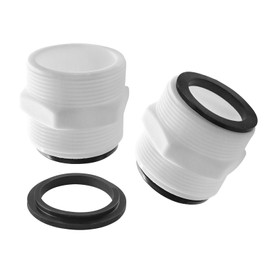 LEDBarz 1.5" Split Hose Connector for Intex & Coleman Above Ground Pools - 2 Pack White PP Pool Pump Adapter with 4 Ring Gaskets, Compatible with 4000/2500/2000/1500GPH Filter Systems
