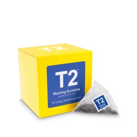 T2 Tea Morning Sunshine Black Tea, Tea Bag In Gift Cube, 25 Count