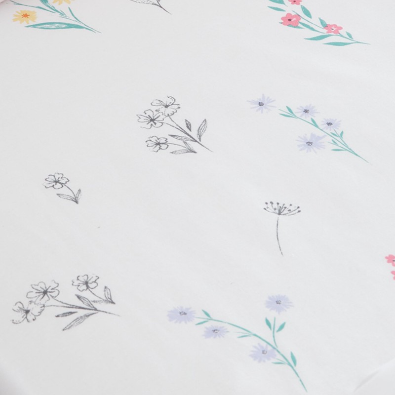 Catherine Lansfield Bunny Tails Ditsy Flowers Single Fitted Sheet White