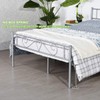 Geniqua Double Bed Full Size Bed Frame Metal Platform Headboard