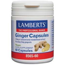 Lamberts Ginger Capsules – Equivalent to 14g Fresh Ginger – 24mg Gingerols – 60 Vegan Capsules