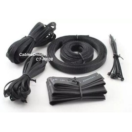 CablesOnline Mod Cable Sleeving Kit, Black CT-KT08K