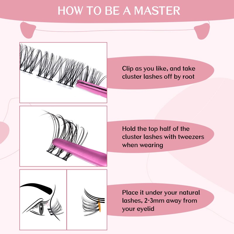 Cluster Eyelashes, Pack of 72 Individual Eyelashes, Eyelash Clusters, DIY