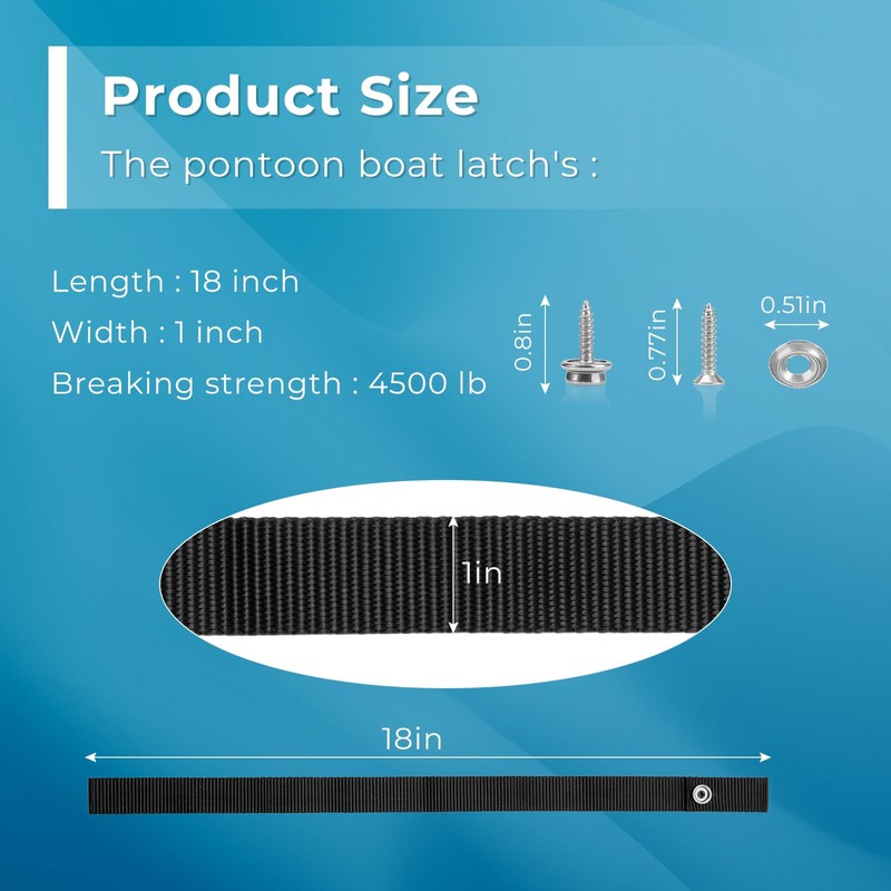 GRONGU Pontoon Boat Ladder Strap, Pontoon Boat Accessories with Snap