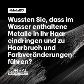 L'Oréal Professionnel Hair Shampoo for Coloured and Damaged Hair, Long-Lasting Colours & Shine, Series Expert, Metal DX Shampoo, 300 ml