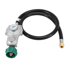 GasSaf 3FT 2 Stage Propane Regulator Hose, Propane Regulator with Hose for Dual Fuel Generator, RV Appliance, Gas Stove and More, 3/8 Female Flare Nut