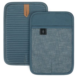 BONTHEE Pot Holder Cotton Pot Mat Large Non-Slip Pot Holder for Cooking Baking Kitchen Accessories - Set of 2 - Blue