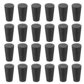 sourcing map Rubber Tapered Plug 11mm to 15mm Solid Test Tubes Bungs Stopper Black for Lab Home 24 Pieces