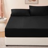 RUIKASI Double Fitted Sheet Deep - Black Bottom Sheet for