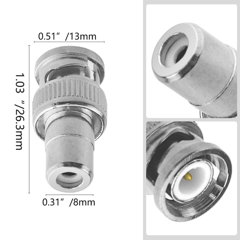WMYCONGCONG Pack of 20 BNC Male to RCA Female Convert
