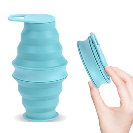 hautllaif 17oz Collapsible Water Bottle,Reuseable BPA Free Silicone Foldable Water Bottles for Outdoor, Travel Gym Hiking,Backpacking Portable & Leakproof,Portable Leak Proof Sports Water Bottle (B)