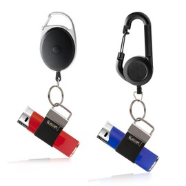 Likesing Retractable Lighter Leashes, Bi'c Lighter Holder Key Chain for Backpack, Pink Lighters Leash for Basic Lighter, Keychain Sleeve Gift for Men Women(Black, 2pcs)