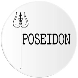 Kiwi Gifts Poseidon Trident - 3 Pack Circle Stickers 3 Inch - Greek Mythology God Ancient