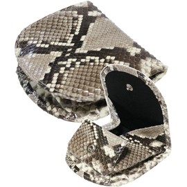 Berkut High Quality 1 Piece Leather with Center Back Snakeskin Coin Purse, Thin Shining, Python