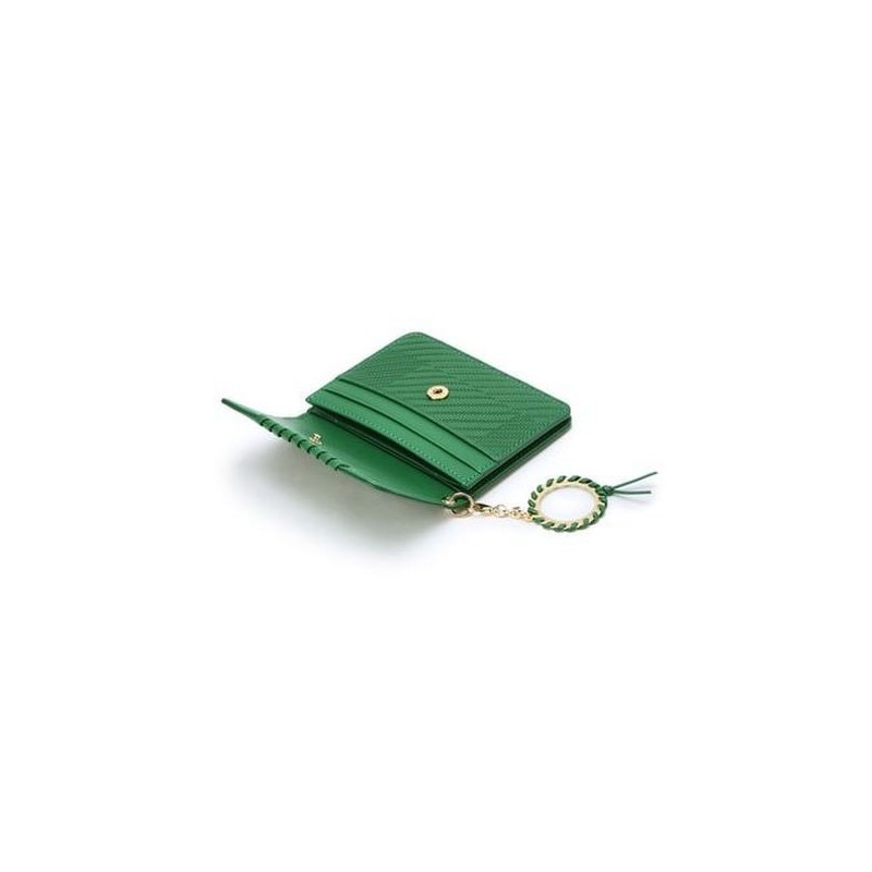 Daks (신세계강남점)DCHO4E162E2 그린 로고배색 소가죽 카드지갑 DCHO4E162E2 Green Logo Color-Blocked
