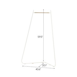 IRIS USA Stylish Corner Clothes Rack for Hanging Clothes, Easy to Assemble, Freestanding Metal Sturdy Garment Rack, Small Space Storage Solution, Modern Versatile Design, Boutique Style, White