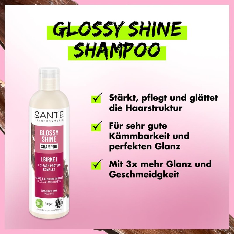 Sante Naturkosmetik Glossy Shine Shampoo, 250 ml
