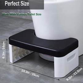 Toilet Stool, Plastic Portable Non-Slip Squat Stool, Adult Poop Stool, Bathroom Footstool for Easy Storage, Toilet Assistance