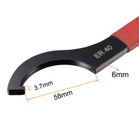 sourcing map C Hook Wrench Collet Chuck for ER40 Collet Nut with Red Non-Slip Handle