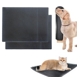 2 PCS Dog Scratching Post Pad, 14.2 x 11.8 Inch PVC Dog Back Scratcher, Soft Touch Itch Relief Pad for Horse Cow Goat Sheep, Massage Bed Massage Brush for Wooden Stake Wall Sofa Ground