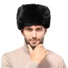 Men Winter Trapper Hat Faux Fur Russian Trooper Hat Furry