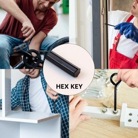 TKYPZY 6 Pack Allen Wrench Hex Key for Push Bar Door Panic Exit Devices 5/32 Inch Standard Hex Dogging Key with Full Loop Hex Key Keychain Set Solid Metal Hex Keys Wrench (Black)