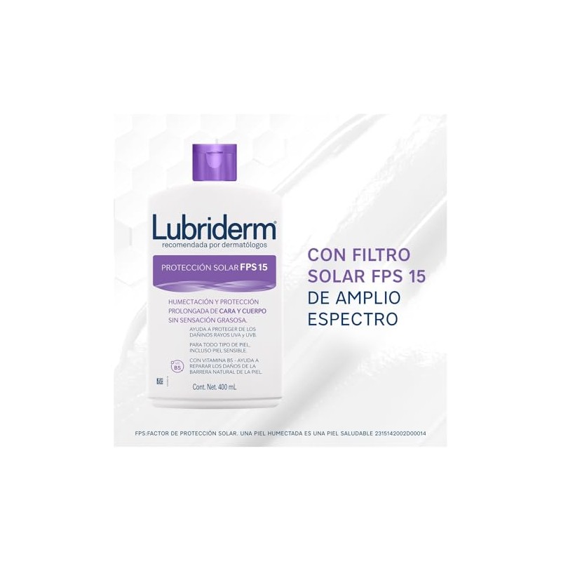 Pack Lubriderm Crema Corporal Proteccion Solar Fps 15 400 ml