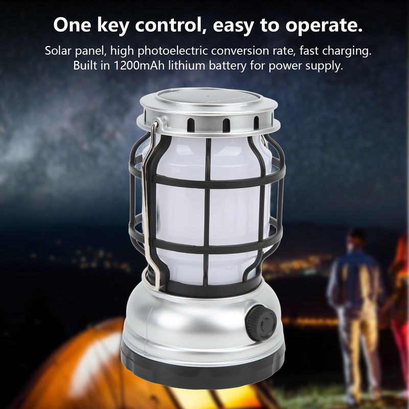 LED Camping Lantern USB Rechargeable Solar Powered Camping Light for