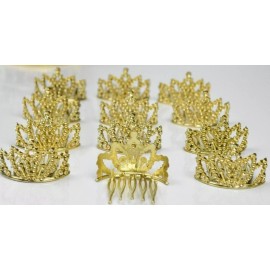 CORONAS PRINCESS GOLD CROWN RECUERDOS X 12 PARTY FAVORS TIARA CORONAS CROWN COMBS