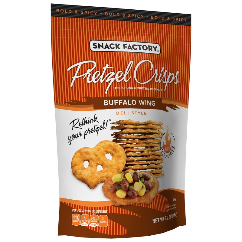 Snack Factory Pretzel Crisps, Buffalo Wing, 7.2 Oz Bag (Pack