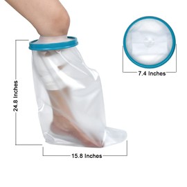 DESTRIC Waterproof Leg Cast Cover for Shower,Cast and Bandage Protector for Bathing,Watertight Plastic Protection Reusable Seal for Broken Leg Knee Foot Ankle Wound
