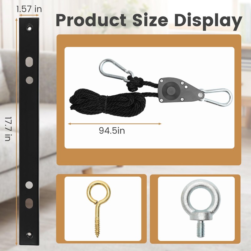 Heavy-Duty Hanging Kit Easily Raises And Lowers Dehumidifier, Helps Reduce