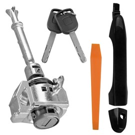 EMIHO Front Left Exterior Door Handle and Door Lock Cylinder Kit w/Keys Fit for Honda CR-V 2012-2016 Civic 2012 2013 2014 2015, Replace 72185-TR0-A01, 72144-TR0-A11ZD, 72181-TR0-A11ZD