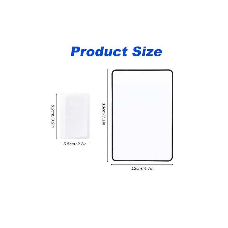 8pcs Page Magnifying Sheet for Reading, 4.7x7.1in & 2.2x3.2in 3X