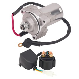 LCGLY Starter Motor and Starter Solenoid Relay for Tao Tao 50cc 70 cc 90cc 125cc 110cc ATV Coolster 4 Wheeler Chinese Pit Dirt Bike 4 Wheelers Go Karts Dune Buggy Sandrail Quad SSR Roketa SunL