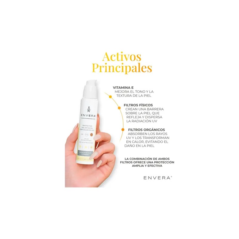Envera Protector Solar Facial Color Medium + Rellenable