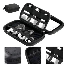 Organizador Electrónico, Organizador De Cables De Viaje, Bolsa De Almacenamiento Todo En Uno, Bolsa De Accesorios Electrónicos, Estuche Portátil Para Cables, Cargador, Teléfono, Auriculares, Negro