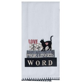 Kay Dee Designs Four Legged Word Embroidered Tea Kitchen Towel, 18" x 28", Various