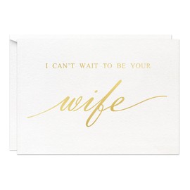 MAGJUCHE I Can't Wait To Be Your Wife, Gold Foil Wedding Day Card For Groom Husband, Wedding Cards-parent