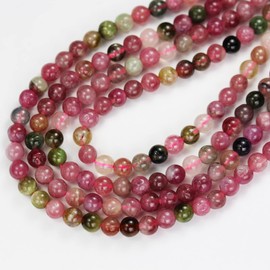 Natural Gemstone Beads for Making Jewellery Energy Healing Crystals Jewelry Chakra Crystal Jewelry Beading supplies Tourmaline 4mm 15.5inch About 90 Beads