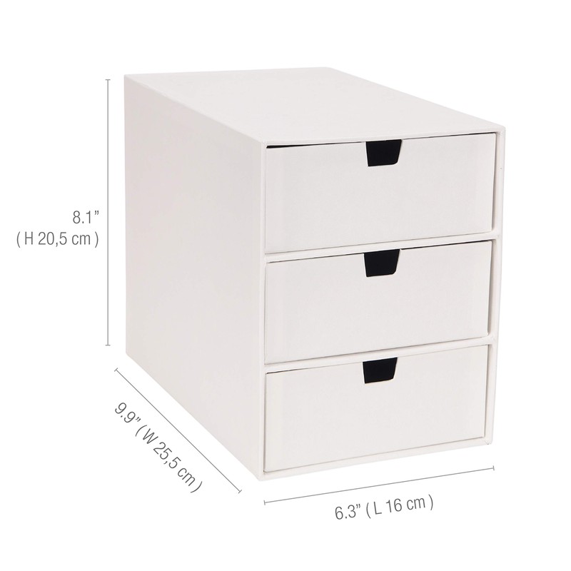 Bigso Ingrid 3-Drawer Fiberboard Desk Organizer, 8.1 x 6.3 x