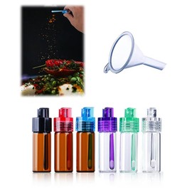 6 PCS Mini Salt and Pepper Shaker Glass with Funnel Salt Shakers, Dining Table Salt and Pepper Pots,for Outdoor Activities Traveling Cooking