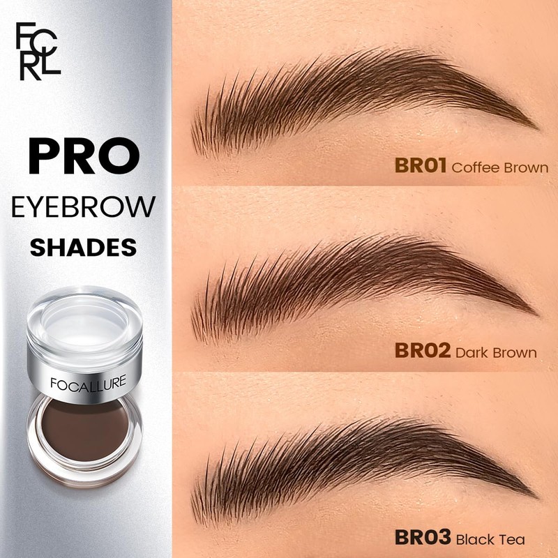 Eyebrow Pomade, Waterproof 16HR, Vegan (BR01 Coffee Brown)