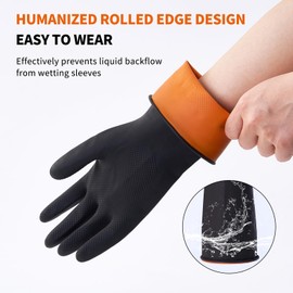 Bamllum 4 Pairs Rubber Dishwashing Gloves - Reusable Kitchen Cleaning Gloves for Washing Dishes & Household, Non-Slip, Long-Lasting Flexible Gloves (Medium