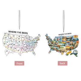 Where I've Been Map Car air freshener,Where I Have Been to Track Travel Journal, Air Freshener for Car Hanging Ornaments