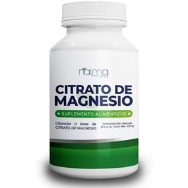 NAIMA Citrato de Magnesio 200 Cápsulas  Suplemento Alimenticio  Ingredientes Naturales