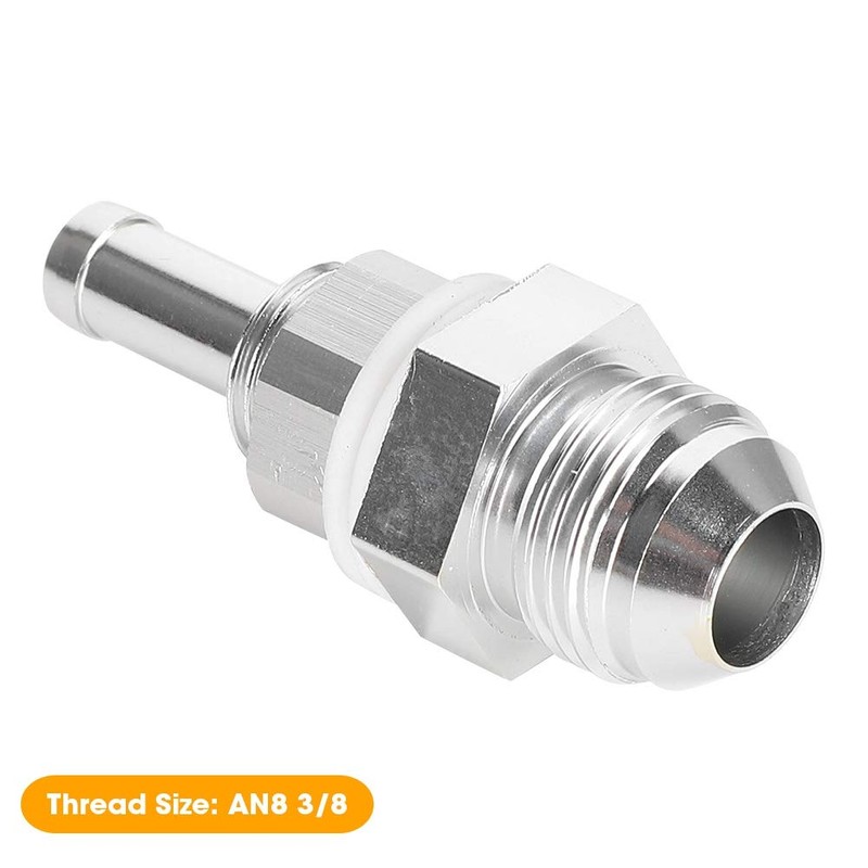 Hose Barb, AN8 3/8 Flare Bulkhead Hose Barb Aluminum Alloy
