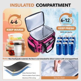 Goture Insulated Fishing Tackle Bag with Cooler, 44L 600D Water-Resistant Saltwater Gear Storage, Large Fishing Bag with Rod Holder and EVA Cup Holder for Travel Camping Hiking, Gifts for Women/Men