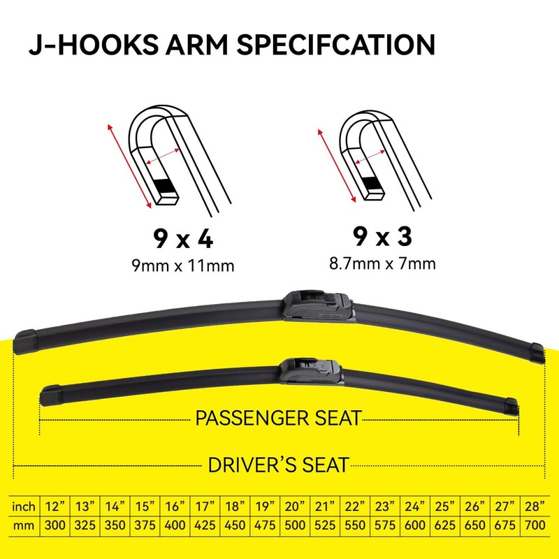 DOGTAIL 26"+ 24" Wiper Blades for Honda Pilot 2016-2025 Honda